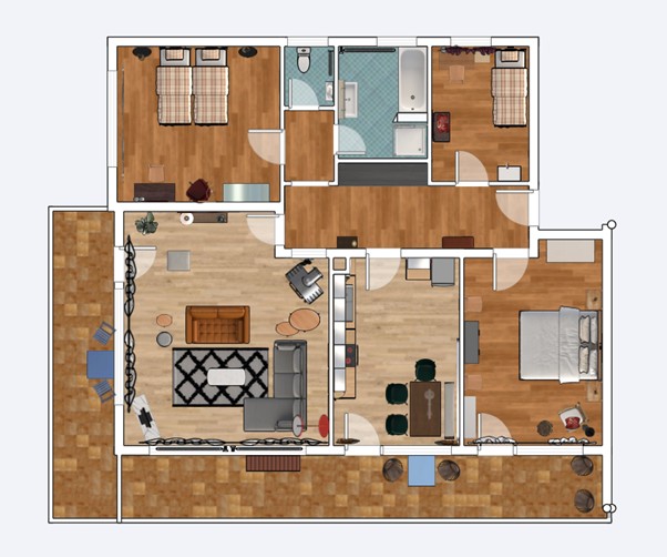 Der Grundriss der Ferienwohnung Panoramaweg
